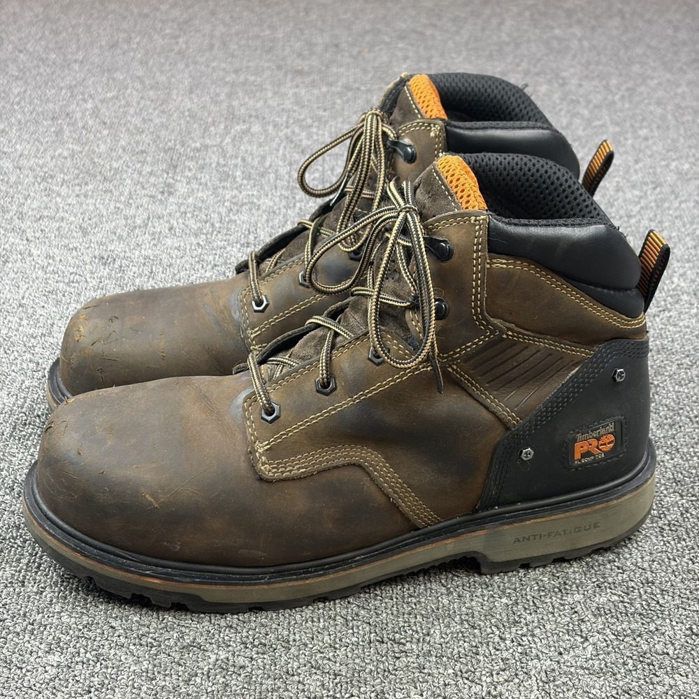 Timberland Pro 619 Boots Men's 11 W Brown Leather Composite Toe Work Safety